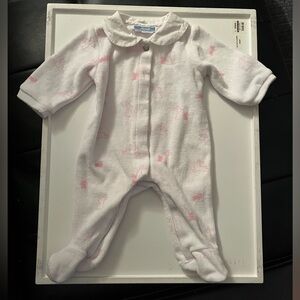 Jacadi pink and white velvety Pajamas